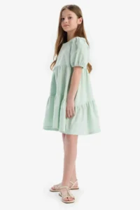DeFacto Crew Neck Cotton Short Sleeve Summer Dress Girl - Image 2