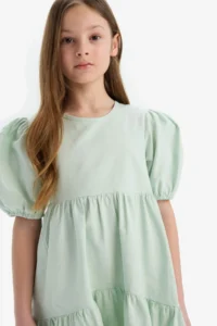 DeFacto Crew Neck Cotton Short Sleeve Summer Dress Girl - Image 4