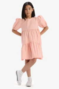 DeFacto Crew Neck Cotton Short Sleeve Summer Dress Girl - Image 2