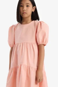 DeFacto Crew Neck Cotton Short Sleeve Summer Dress Girl - Image 4