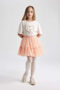 DeFacto Girls' Elastic Waist Tulle Skirt - Image 4