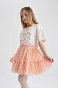DeFacto Girls' Elastic Waist Tulle Skirt - Image 7