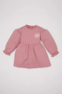 DeFacto Baby Girl Printed Long Sleeve Dress