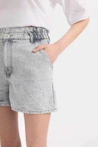 DeFacto Paperbag High Waist Fold-Ankle Jean Shorts - Image 7