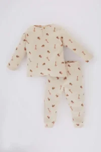 DeFacto Baby Boy Safari Printed Long Sleeve Ribbed Camisole Pajama Set