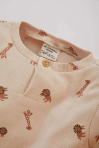 DeFacto Baby Boy Safari Printed Long Sleeve Ribbed Camisole Pajama Set - Image 3