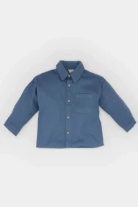 DeFacto Back Printed Gabardine Long Sleeve Shirt for Baby Boy - Image 2