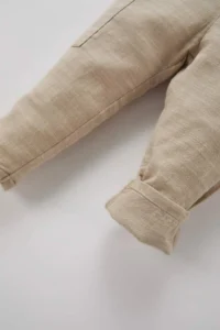 DeFacto Elastic Waist Straight Leg Trousers for Baby Boy - Image 4