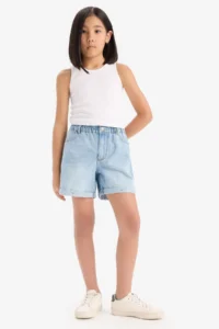 DeFacto Paperbag Jeans Shorts Girls' - Image 2