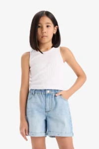 DeFacto Paperbag Jeans Shorts Girls' - Image 3