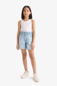 DeFacto Paperbag Jeans Shorts Girls' - Image 2