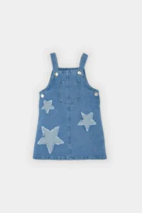 DeFacto Ripped Detailed Sleeveless Jean Dress for Baby Girl