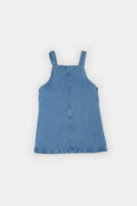 DeFacto Ripped Detailed Sleeveless Jean Dress for Baby Girl - Image 4
