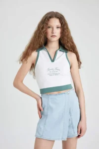 DeFacto High Waist Mini Jeans Shorts Skirt - Image 3