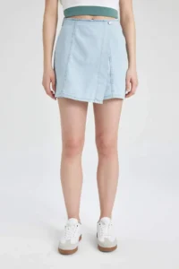 DeFacto High Waist Mini Jeans Shorts Skirt - Image 4