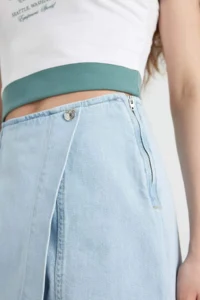 DeFacto High Waist Mini Jeans Shorts Skirt - Image 5