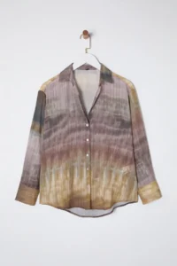 TRENDYOLMİLLA Multicolored Color Transitional Siphon Material Regula Normal Pattern Weaving Shirt - Image 6