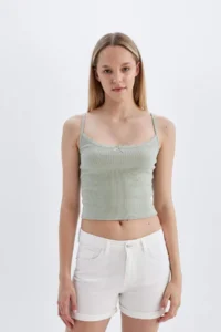 DeFacto High Waist folded Hem Jeans Shorts - Image 2