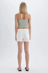 DeFacto High Waist folded Hem Jeans Shorts - Image 6