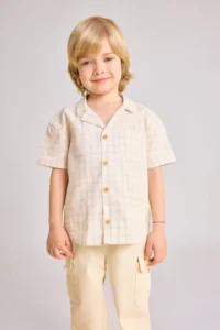 DeFacto Short Sleeve Checkered Shirt Baby Size