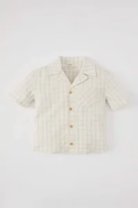 DeFacto Short Sleeve Checkered Shirt Baby Size - Image 3