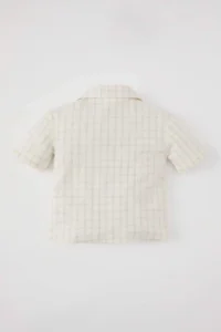DeFacto Short Sleeve Checkered Shirt Baby Size - Image 6