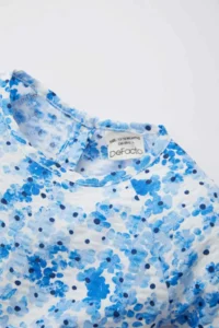 DeFacto Floral Long Sleeve Seersucker Textured Dress Baby Girl - Image 4