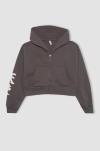 DeFacto Hooded Zippered Sweatshirt Girl - Image 8