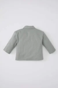 DeFacto Pocketed Gabardine Long Sleeve Shirt for Baby Girl - Image 7