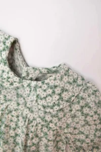 DeFacto Baby Girl Baby Collar Crinkle Viscose Floral Short Sleeve Blouse - Image 2
