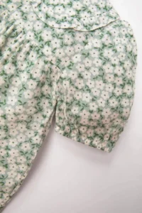 DeFacto Baby Girl Baby Collar Crinkle Viscose Floral Short Sleeve Blouse - Image 3