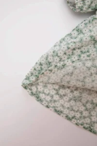DeFacto Baby Girl Baby Collar Crinkle Viscose Floral Short Sleeve Blouse - Image 4