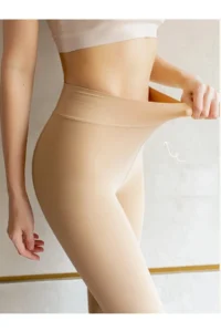 MİSTİRİK Rieti Model Firming and Tightening Warm Plush Woven Thin Pantyhose Skin Color - Image 3