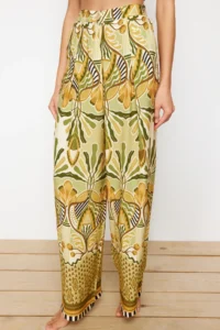TRENDYOLMiLLA Ethnic Patterned Patterned Weaving Gipelli Strapless Blouse Pants Beach Set - Image 5