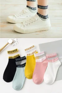 BGK Women Patterned Tulle Socks 5 Pairs