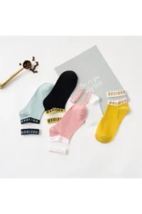 BGK Women Patterned Tulle Socks 5 Pairs - Image 2