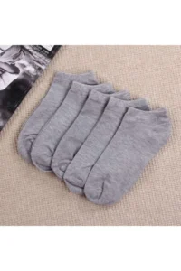 BGK Unisex Summer Slippers Socks 5 'li Extra Rahat Gray