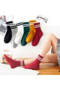 BGK Unisex Circled College pattern Socks 6 Sets - Image 3