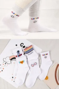 BGK 5 Pairs Women Happy Patterned Socks - Image 2