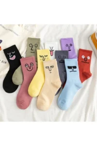 BGK Unisex Colorful Face Patterned Tennis Socks 10 Pack
