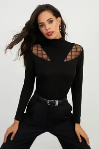 Cool & Sexy Women Black Fisherman Blouse