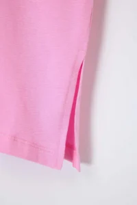 Trendyol Curve Pink relaxed Crew Neck slit 100% Cotton Knitting T-Shirt - Image 8