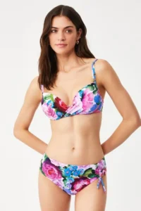 Kom PUSH UP PADDED COVERED WIRE FIO PINK  FITTING BIKINI SET