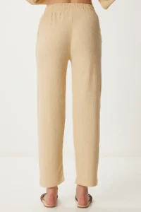 Happiness İstanbul Women Cream Kimono Pants Knitting Set - Image 6