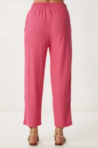 Happiness İstanbul Women's Dark Pink Kimono Pants Knitted Set - Image 6