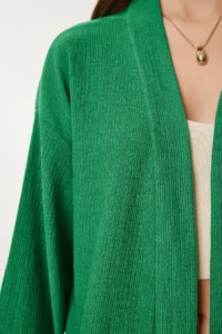 Happiness İstanbul Women Green Kimono Pants Knitting Set - Image 4