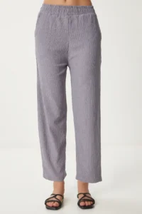 Happiness İstanbul Women's Stone Gray Kimono Pants Knitted Set - Image 6