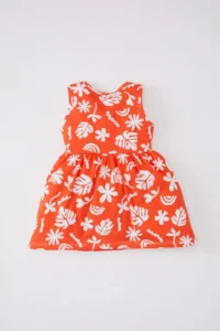 DeFacto Baby Girl Patterned Sleeveless Dress - Image 4