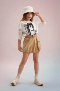 DeFacto Cargo with pocket Poplin Skirt Girls'