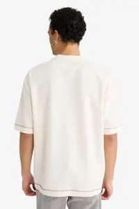 DeFacto Loose Fit Crew Neck Short Sleeve Heavy Fabric T-Shirt - Image 7